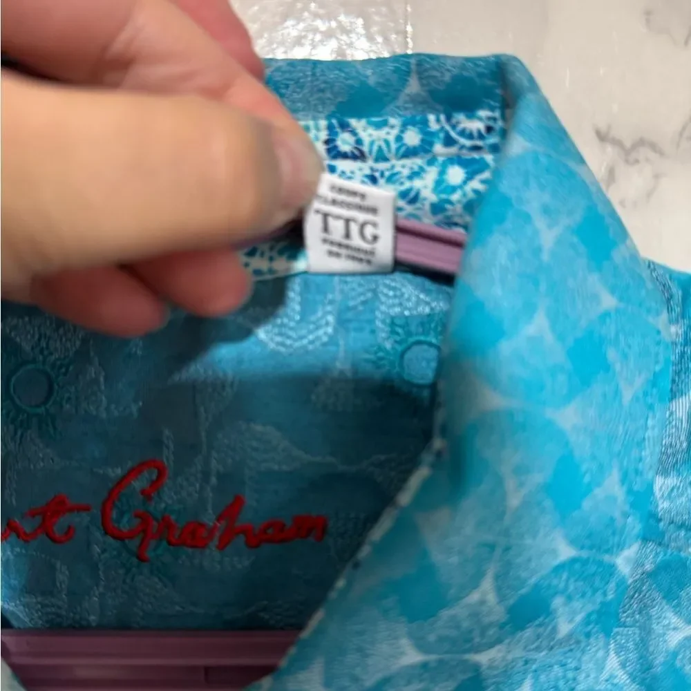 NEW Robert Graham Turquoise Patterned Men's Shirt Size 2XL